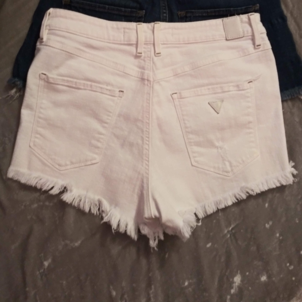 Guess white distressed short shorts! - Picture 2 of 6